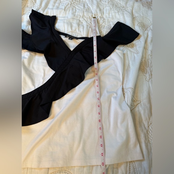 INC International Concepts Black and White Asymmetrical Top - Picture 12 of 13